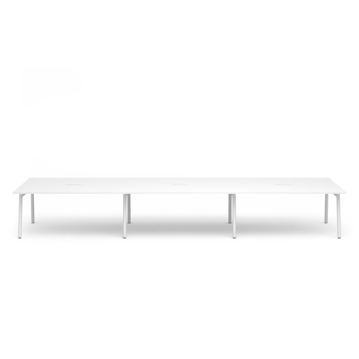 Modern white low-profile TV stand on a white background (White-198&quot;)