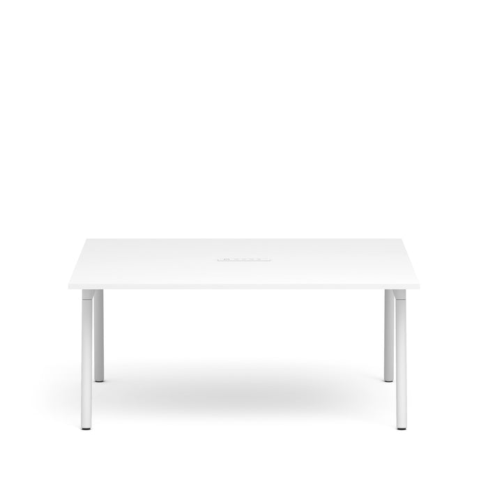 Modern white minimalist table on a white background. (White-66&quot;)
