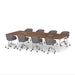 Modern office conference table with gray chairs on white background (Walnut-132&quot;)