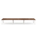 Modern wooden conference table with white metal legs on a white background. (Walnut-198&quot;)