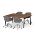 Modern conference table with gray chairs on white background (Walnut-66&quot;)