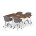 Modern office conference table with grey chairs on white background (Walnut-66&quot;)