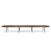 Modern wooden oval coffee table with metal legs on a white background. (Walnut-246&quot;)