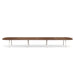 Modern walnut conference table with sleek metal legs on white background. (Walnut-246&quot;)