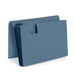 Blue plastic expanding file folder on white background. (Slate Blue)