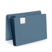 Blue accordion file folder with blank label on white background. (Slate Blue)