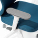 Close-up of a blue office chair armrest with adjustable features on a white background (Slate Blue-Mid Back)