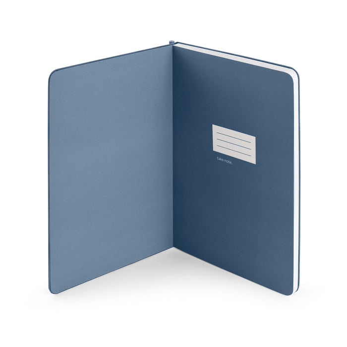 Blue open folder with blank label on white background. (Storm)