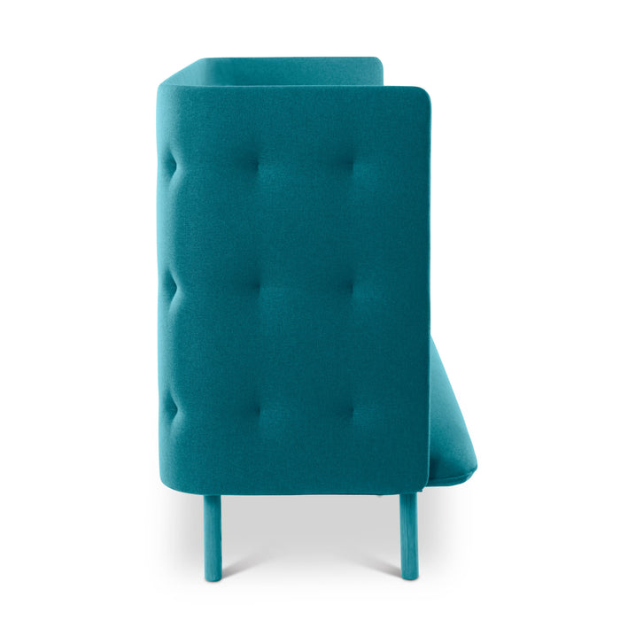 Teal modern high-back chair with tufted details isolated on white background. (Teal-Teal)(Teal-Dark Gray)