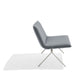 Modern gray lounge chair on white background (Dark Gray-Nickel)
