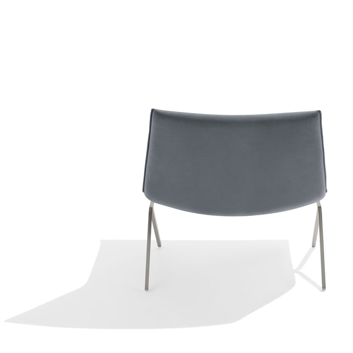 Modern grey chair with metal legs on white background (Dark Gray-Nickel)