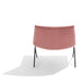 Pink modern lounge chair with black legs on white background. (Dusty Rose-Black)