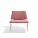 Modern pink sling chair with metal legs on white background. (Dusty Rose-Nickel)