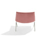Modern pink lounge chair with metal legs on white background (Dusty Rose-Nickel)