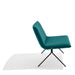 Modern teal lounge chair with black metal legs on a white background. (Teal-Black)