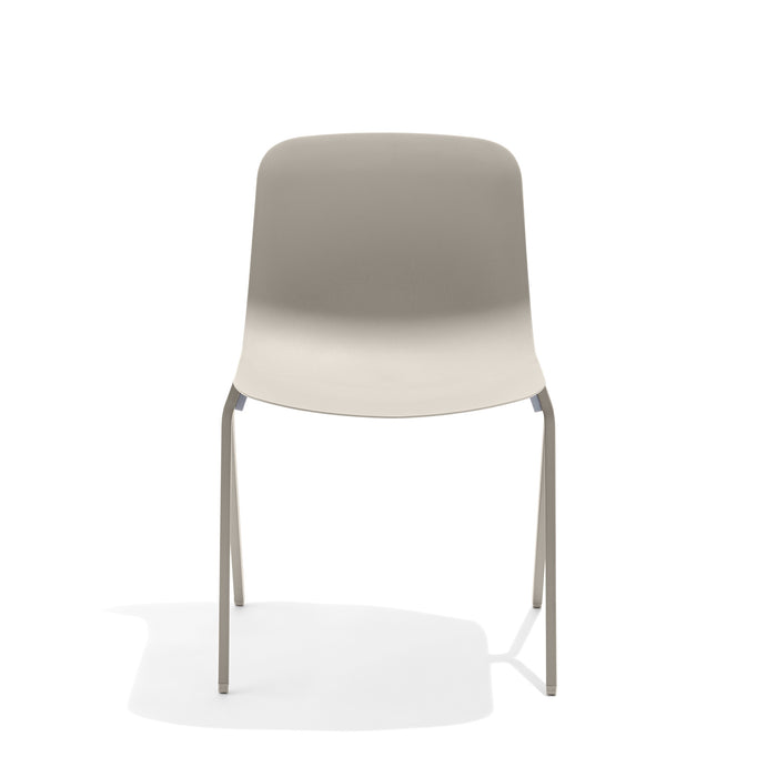 Modern beige chair with metal legs on white background. (Warm Gray)