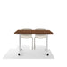 Modern office table with two white chairs on a white background (Warm Gray)