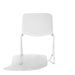 Minimalist white modern chair on a white background with shadow. (White)