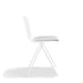 Modern white chair with cushion against a white background. (White)