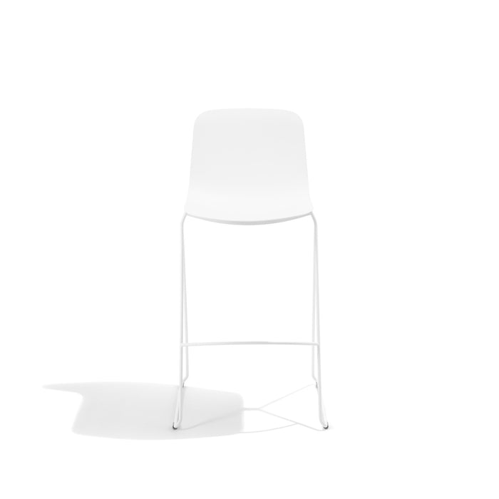 Modern white bar stool on a white background. (White)