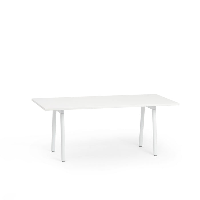 Modern white minimalist table isolated on white background (White-72&quot; x 30&quot;)