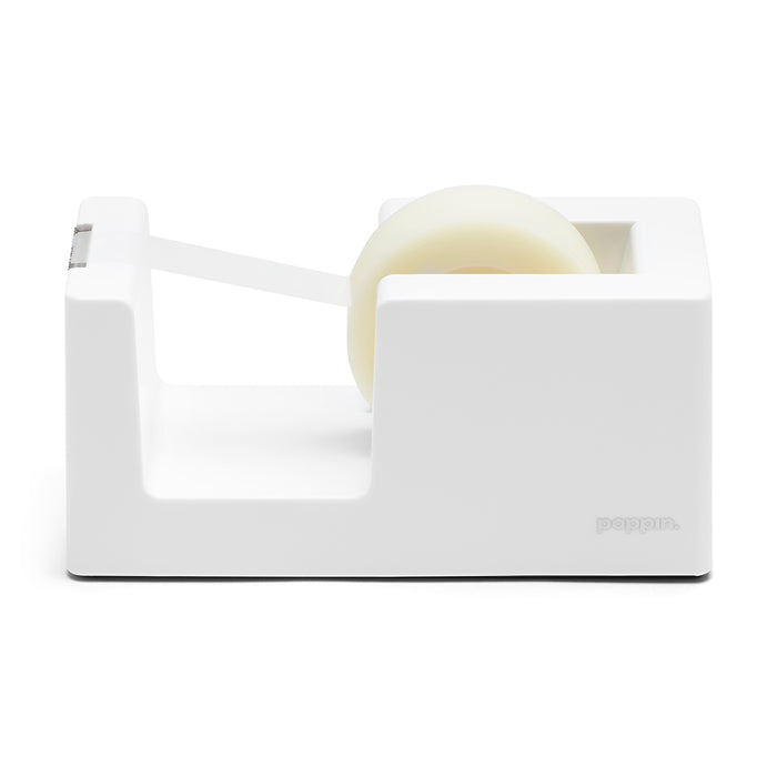 White automatic tape dispenser on a plain background. (White)(White)