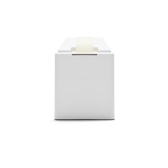 White minimalist modern toaster with single bread slot on white background. (White)