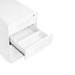 Open white modern file cabinet with empty drawer on white background (White-White)