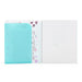 Plastic sleeve with colorful stars and a white notebook on a white background (Aqua-3 Subject)(Aqua-1 Subject)