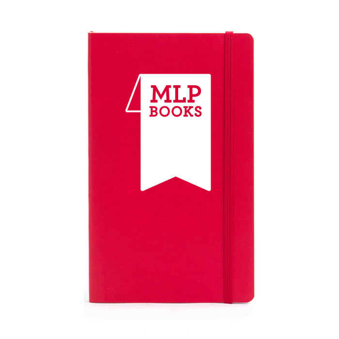 Red notebook with MLP Books logo on cover against white background. (Red)