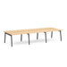 Modular wooden conference table with black metal legs on white background (Natural Oak-47&quot;)