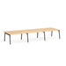 Modern long wooden table with black legs on white background (Natural Oak-57&quot;)