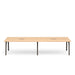 Modern minimalist wooden office table with black legs on a white background. (Natural Oak-132&quot;)