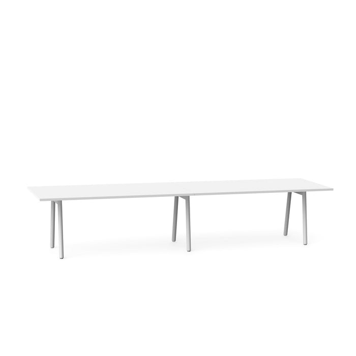 White modern minimalist long table isolated on white background. (White-144&quot; x 36&quot;)(White-144&quot; x 36&quot;)