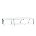 Modern white rectangular table with black legs on a white background. (White-47&quot;)