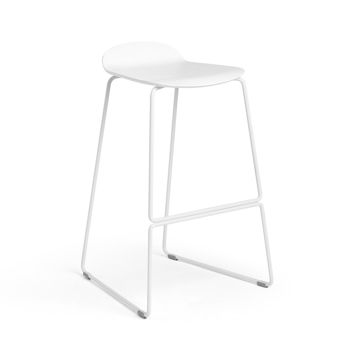 White modern bar stool on a white background (White)