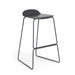Modern black bar stool with sleek metal legs isolated on white background. (Charcoal)