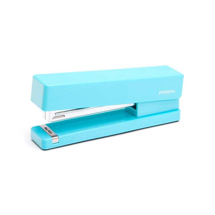 Blue Poppin stapler on white background (Aqua)