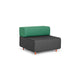 Modern two-tone modular sofa with green and gray cushions on white background. (Dark Gray-Grass)