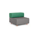 Modern two-tone modular sofa with green and grey sections on a white background. (Gray-Grass)