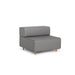 Modern gray single-seat sofa with orange legs isolated on white background (Gray-Gray)