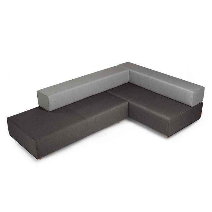 Modern two-tone sectional corner sofa on white background (Dark Gray-Gray)