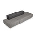 Modern gray modular sofa with backrest on white background. (Gray-Dark Gray)