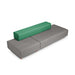 Modern gray fabric sofa with green cushions on white background. (Gray-Grass)