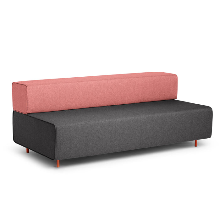 Modern two-tone sofa with pink backrest and grey seat on white background (Dark Gray-Rose)