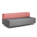 Modern two-tone sofa with grey seat and pink backrest on white background. (Gray-Rose)