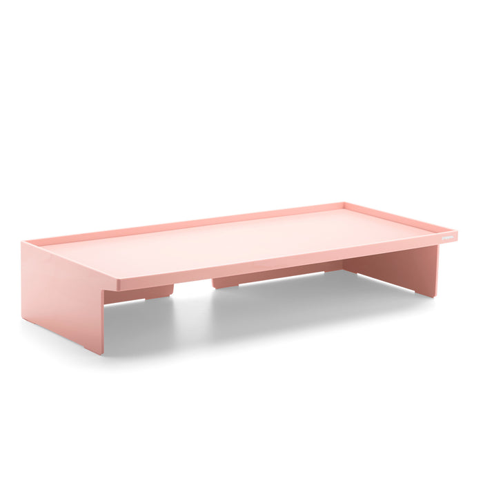 Pink minimalist desk organizer on a white background. (Blush)