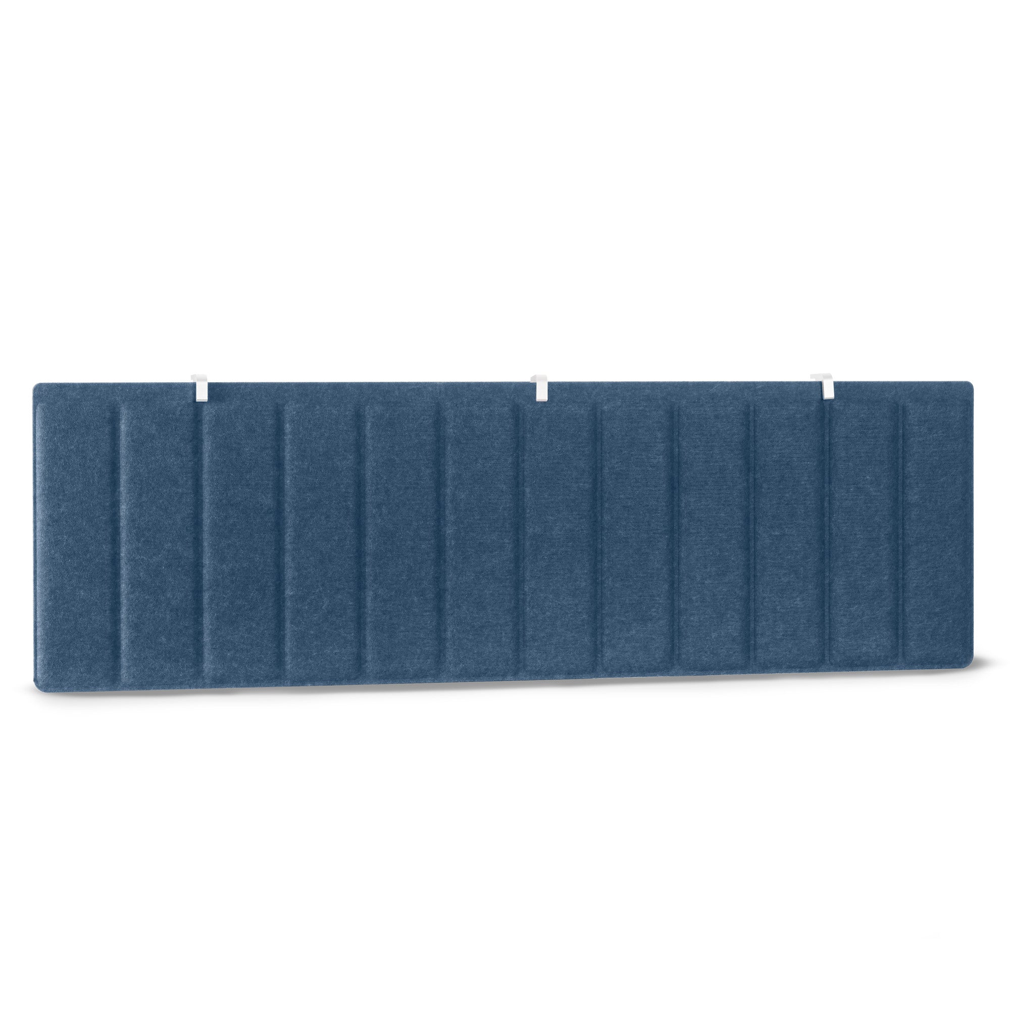 Blue acoustic panel with vertical ridges on white background (Dark Blue-57")