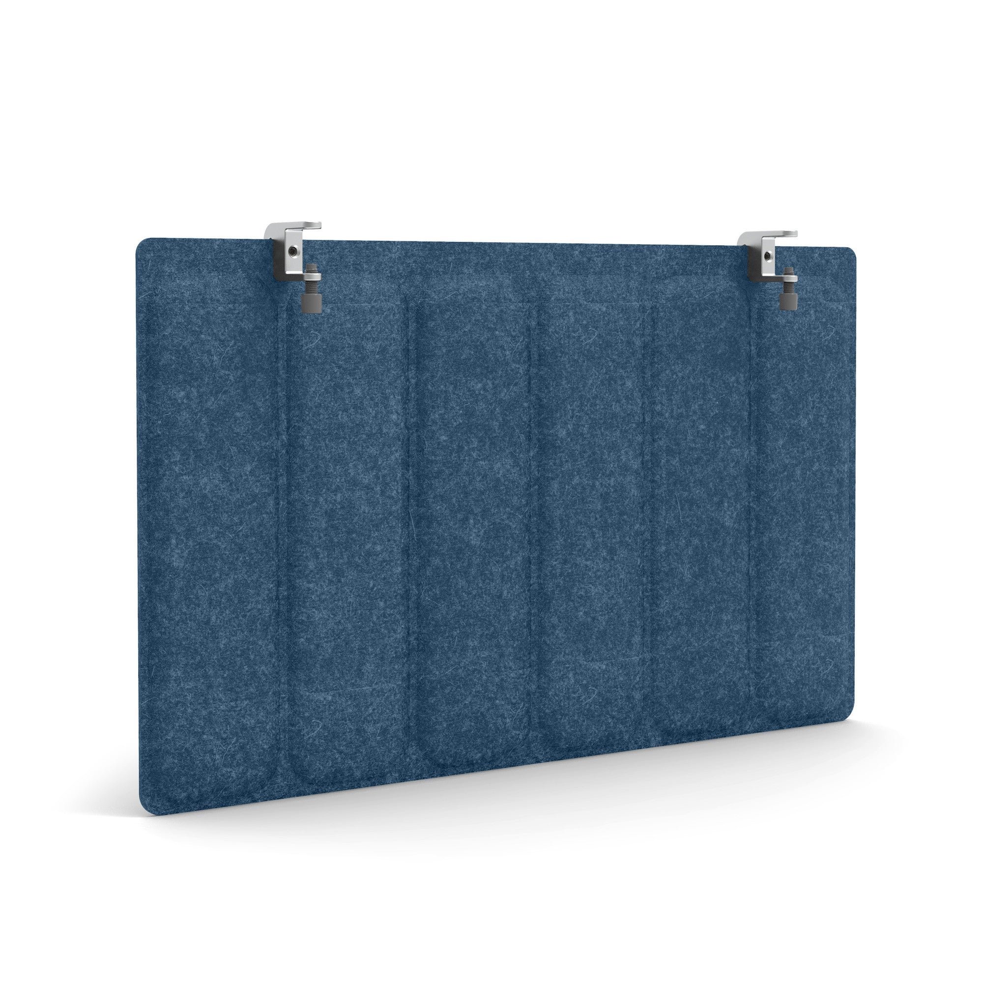 Blue office cubicle divider standing isolated on white background. (Dark Blue-28")