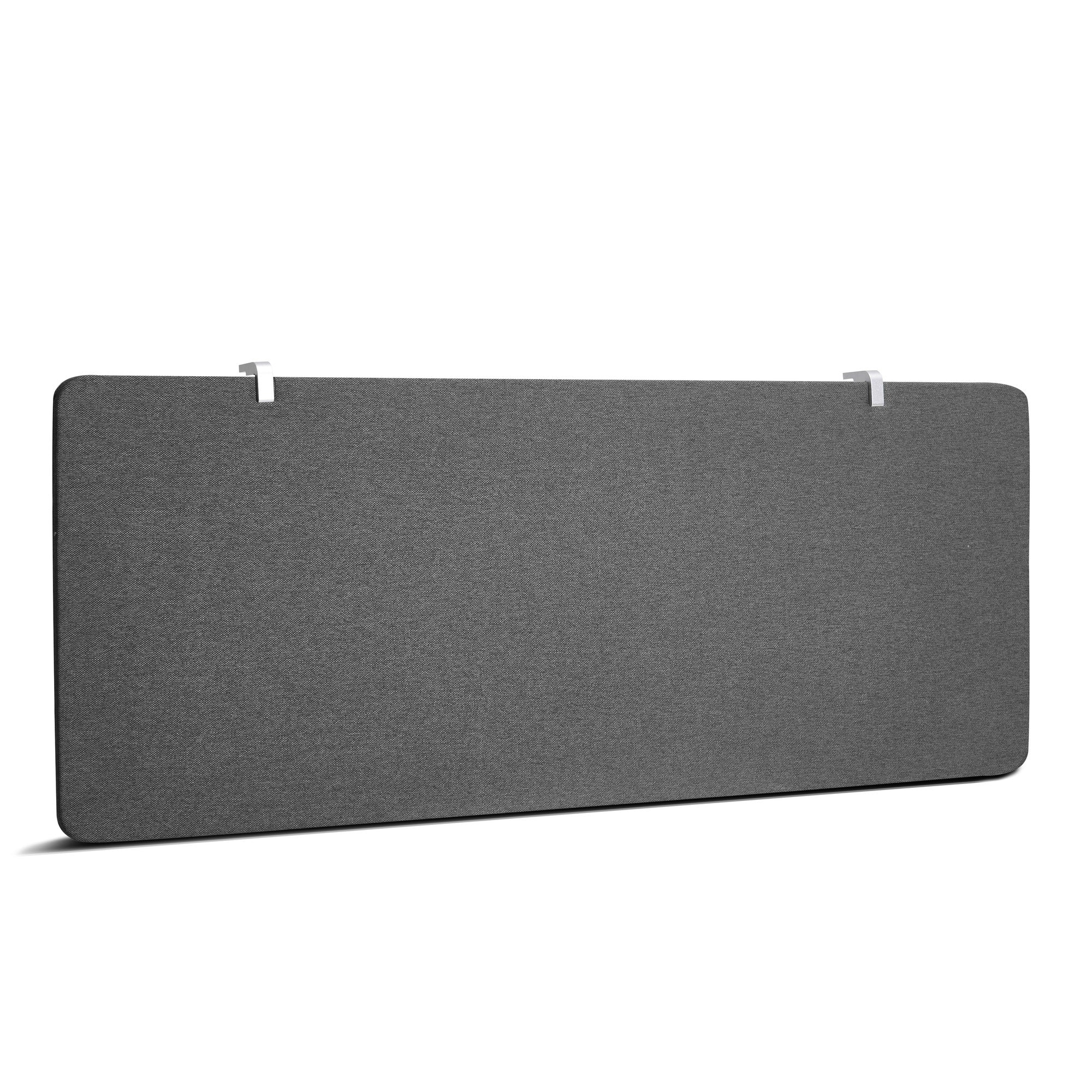 Gray office desk divider panel on white background. (Dark Gray-45")